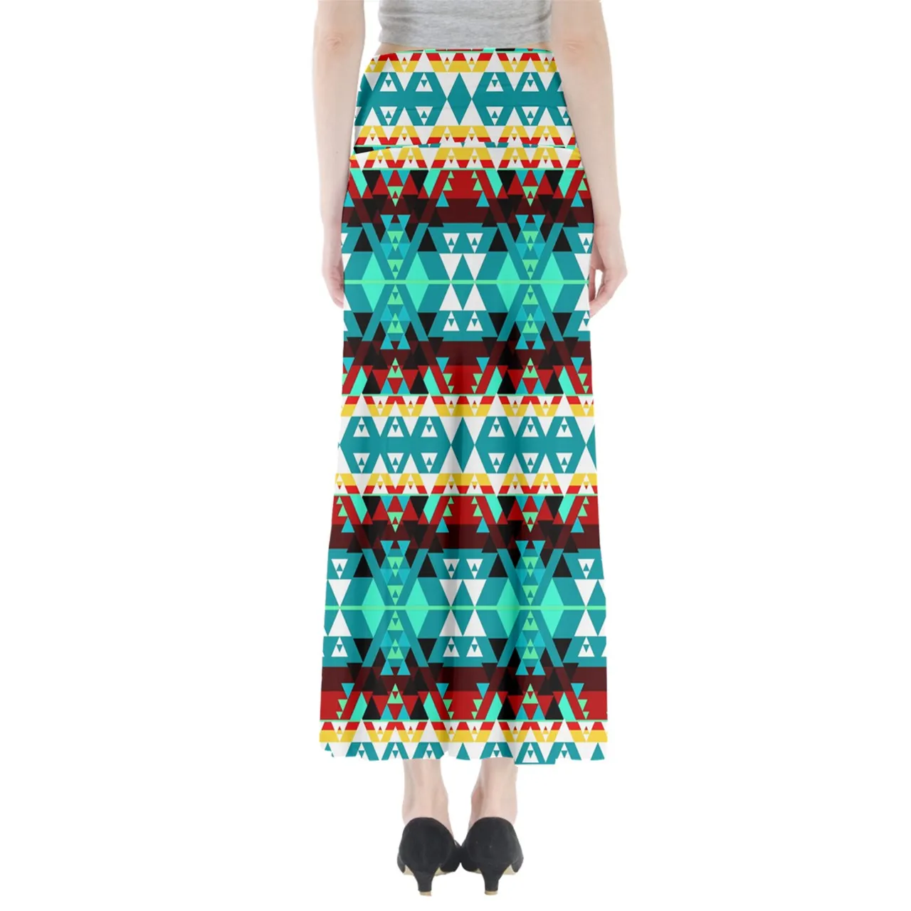 Writing on Stone Wheel Full Length Maxi Skirt